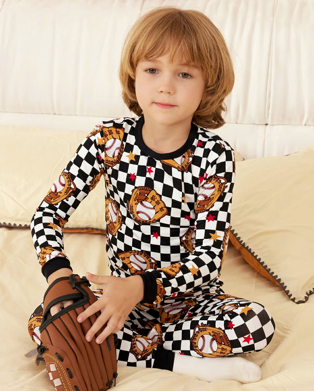 Junior Mitt Long Two-Piece Pajama Set, junior mitt bamboo two piece pjs lifestyle 6