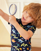 Jurassic Jamboree Short Two-Piece Pajama Set, jurassic jamboree bamboo long two piece pjs lifestyle 09