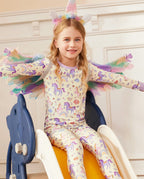 Lavender Unicorn Long Two-Piece Pajama Set, lavender unicorn bamboo two piece pjs lifestyle 6