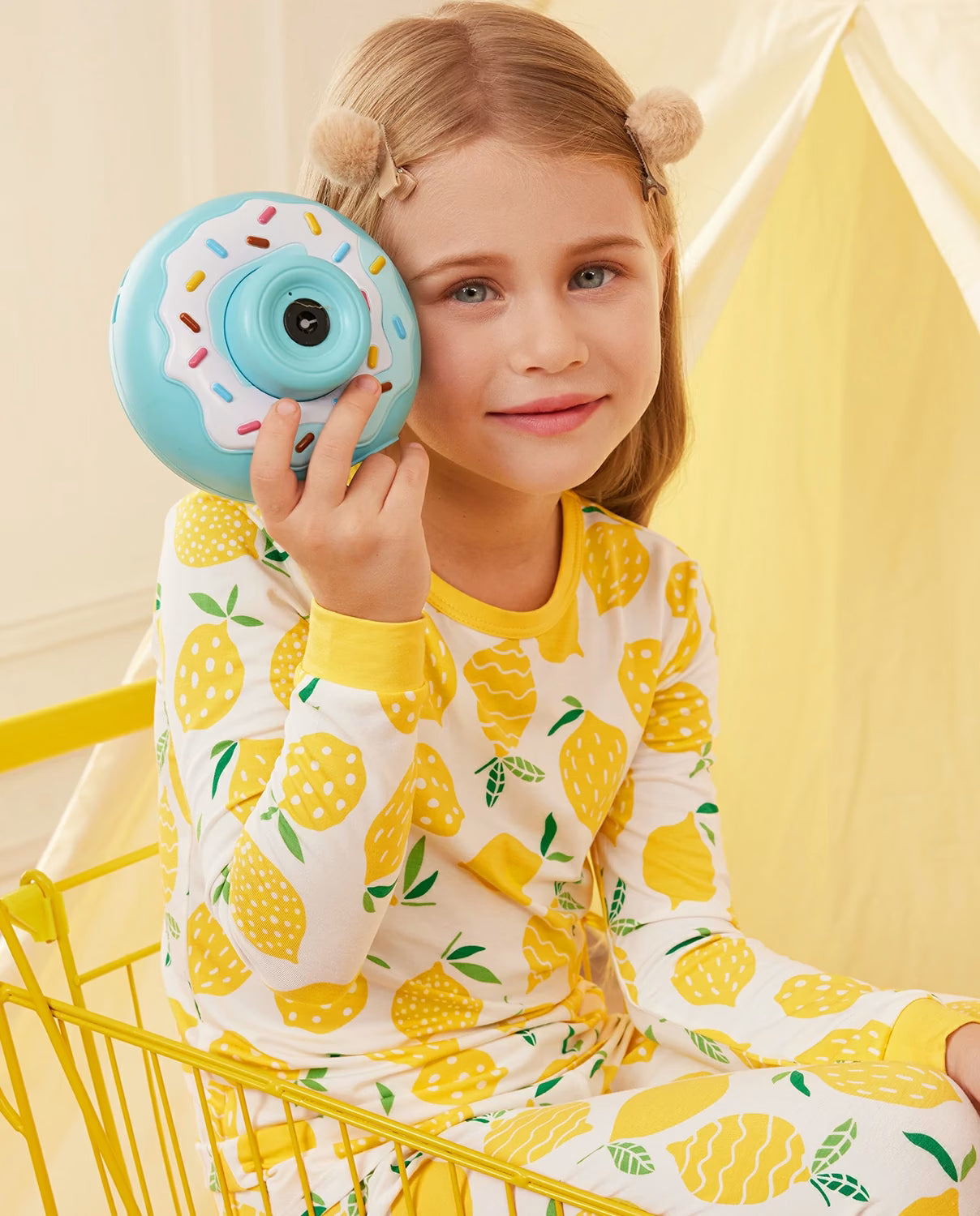 Lemon Tree Long Two-Piece Pajama Set, lemon tree bamboo two piece pjs lifestyle 6