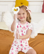 Little Ballerina Short Two-Piece Pajama Set, little ballerina bamboo short two piece pjs lifestyle 02