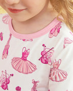 Little Ballerina Short Two-Piece Pajama Set, little ballerina bamboo short two piece pjs lifestyle 10