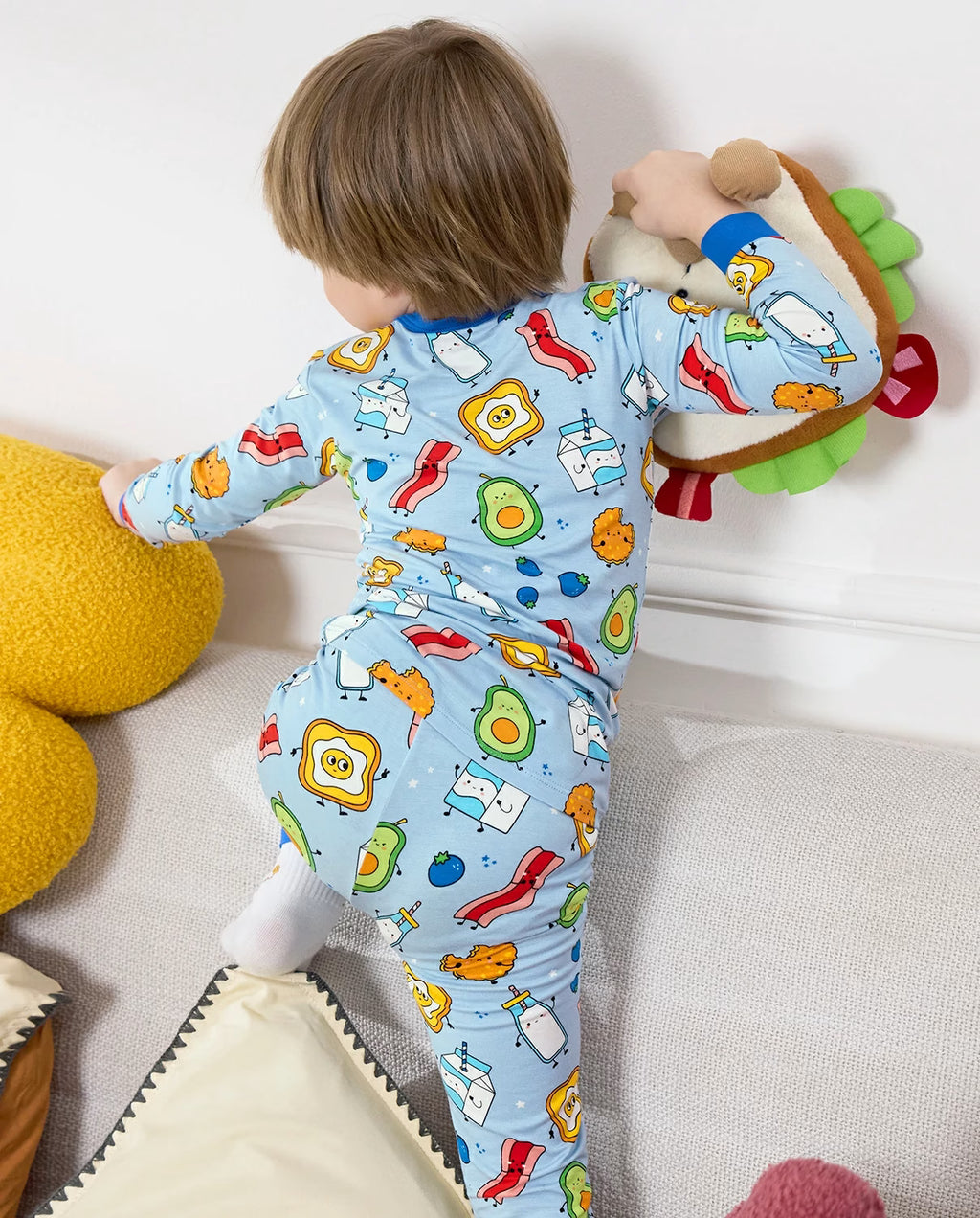 Little Breakfast Long Two-Piece Pajama Set, little breakfast bamboo two piece pjs lifestyle 1