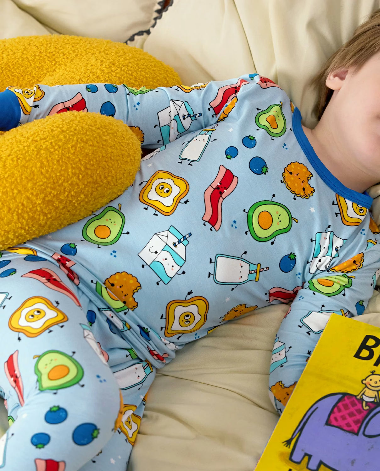 Little Breakfast Long Two-Piece Pajama Set, little breakfast bamboo two piece pjs lifestyle 4