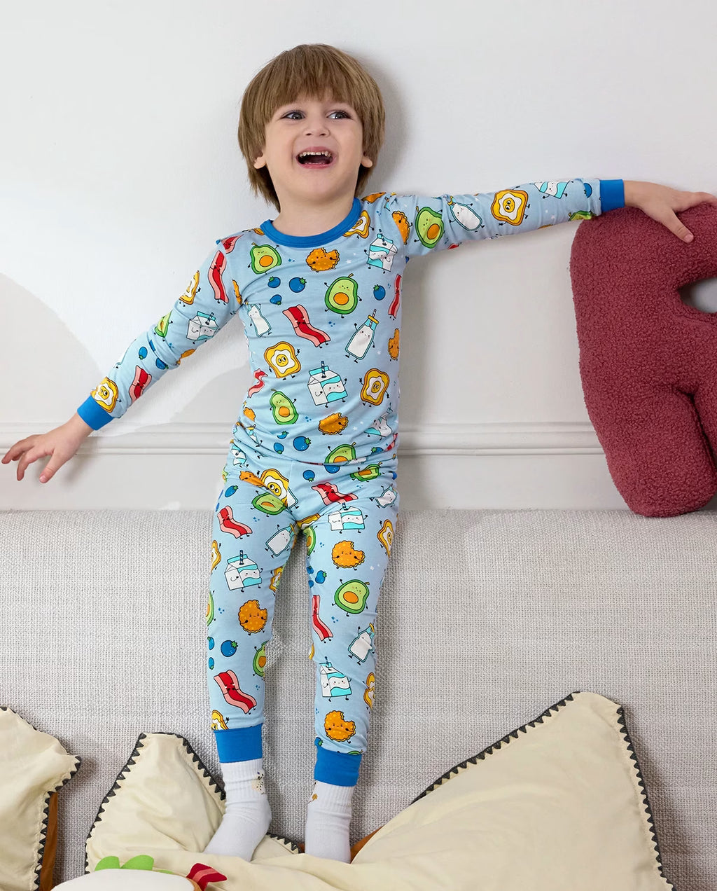 Little Breakfast Long Two-Piece Pajama Set, little breakfast bamboo two piece pjs lifestyle 7