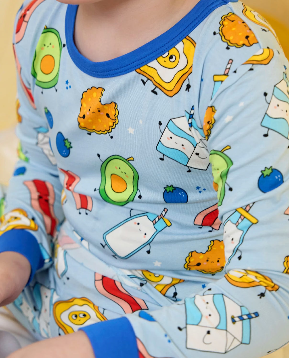 Little Breakfast Long Two-Piece Pajama Set, little breakfast bamboo two piece pjs lifestyle 8