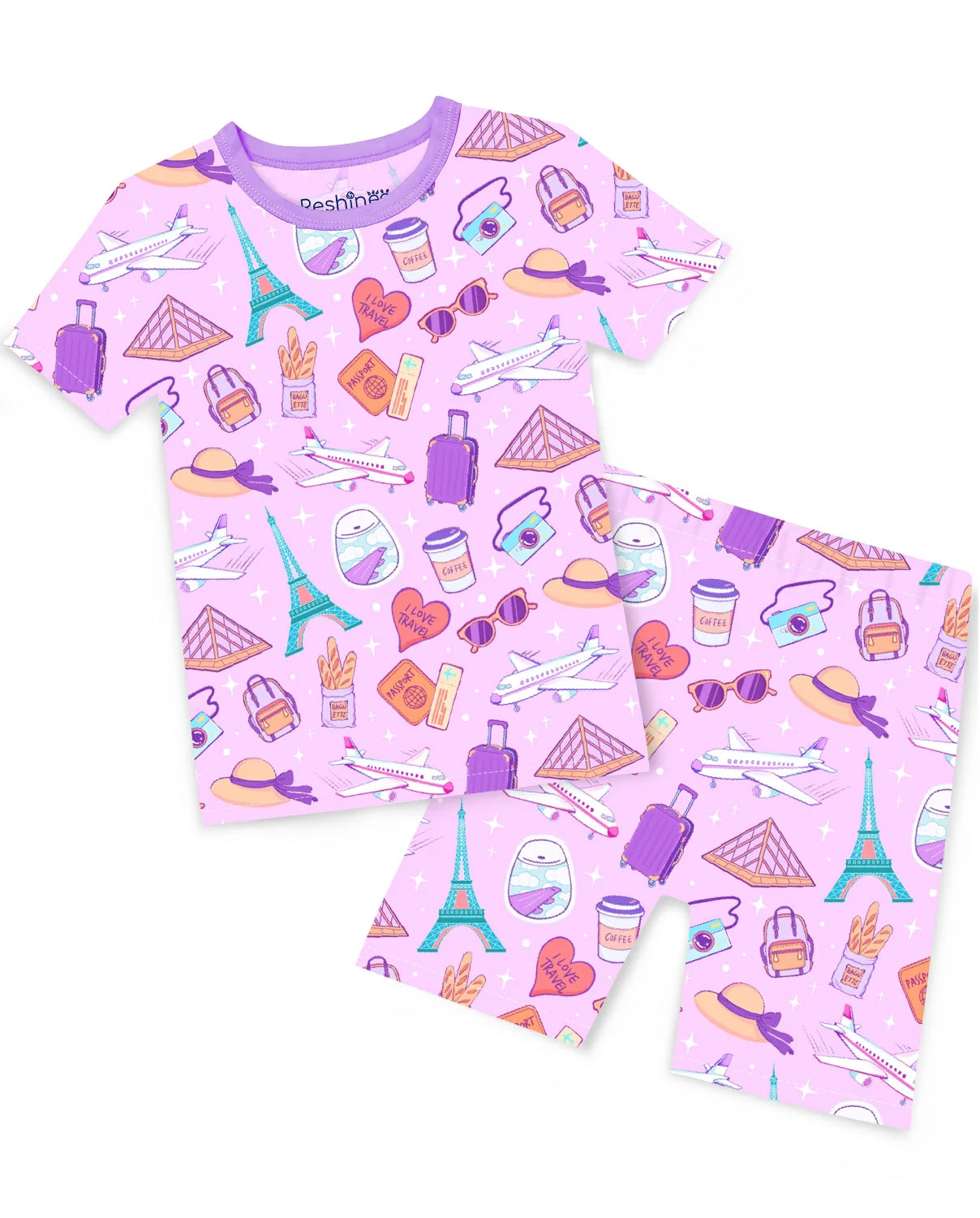 Little Wanderer Short Two-Piece Pajama Set, little wanderer bamboo short two piece pajama set main