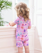 Little Wanderer Short Two-Piece Pajama Set, little wanderer bamboo short two piece pjs lifestyle 02