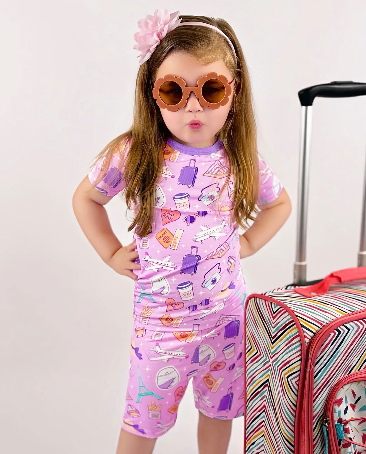 Little Wanderer Short Two-Piece Pajama Set, little wanderer bamboo short two piece pjs lifestyle 11