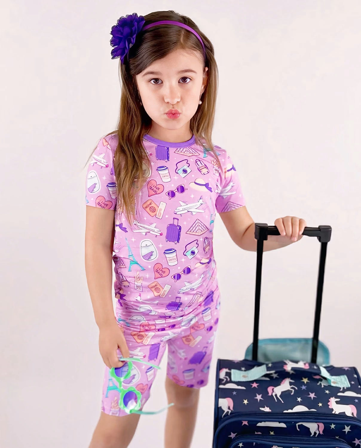 Little Wanderer Short Two-Piece Pajama Set, little wanderer bamboo short two piece pjs lifestyle 12