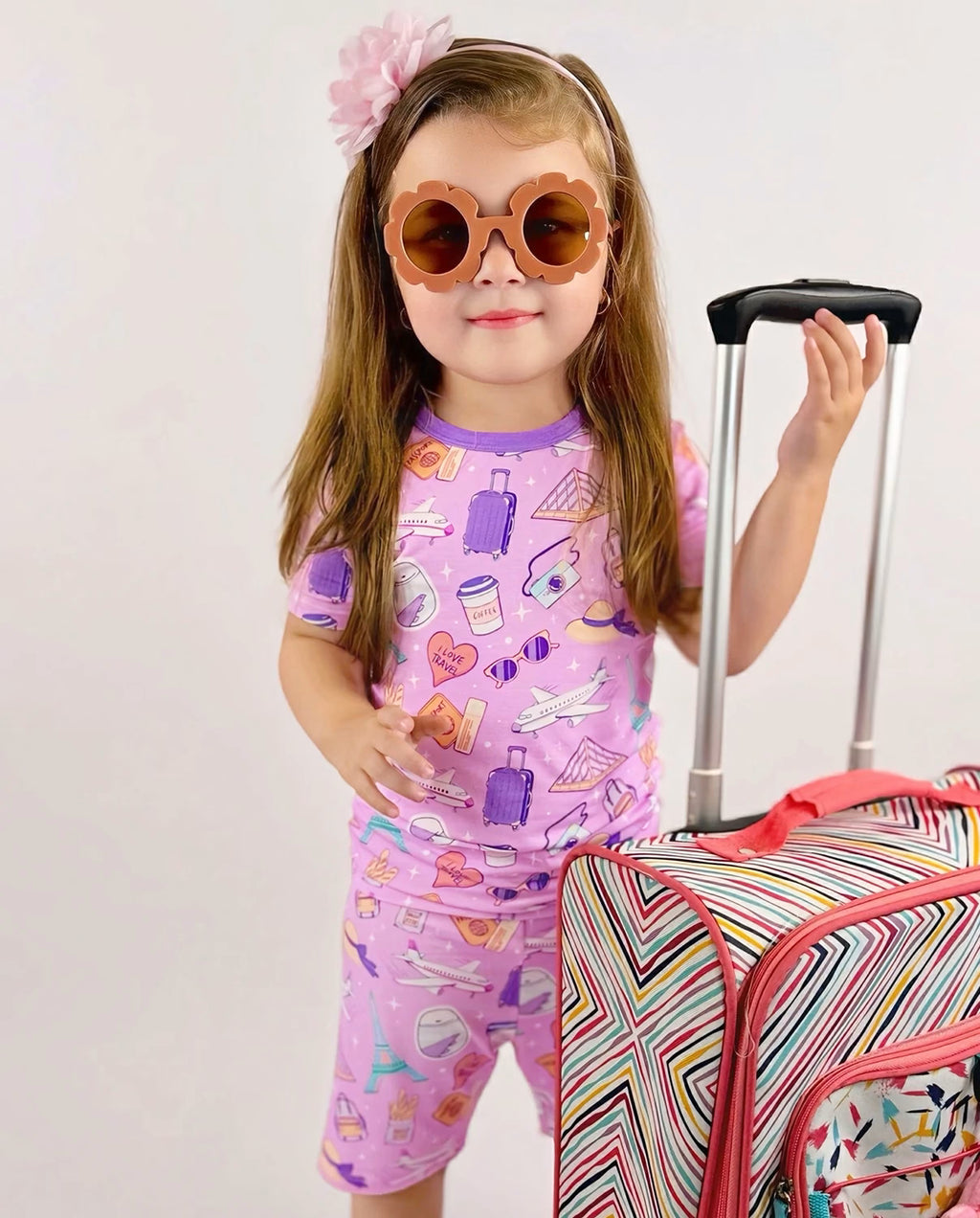 Little Wanderer Short Two-Piece Pajama Set, little wanderer bamboo short two piece pjs lifestyle 13