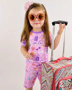 Little Wanderer Short Two-Piece Pajama Set, little wanderer bamboo short two piece pjs lifestyle 13