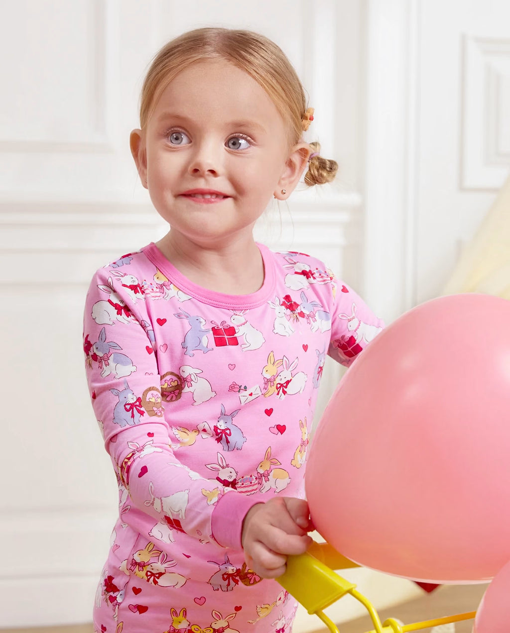 Love Buns Long Two-Piece Pajama Set, love buns bamboo two piece pjs lifestyle 10