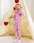 Love Buns Long Two-Piece Pajama Set, love buns bamboo two piece pjs lifestyle 2