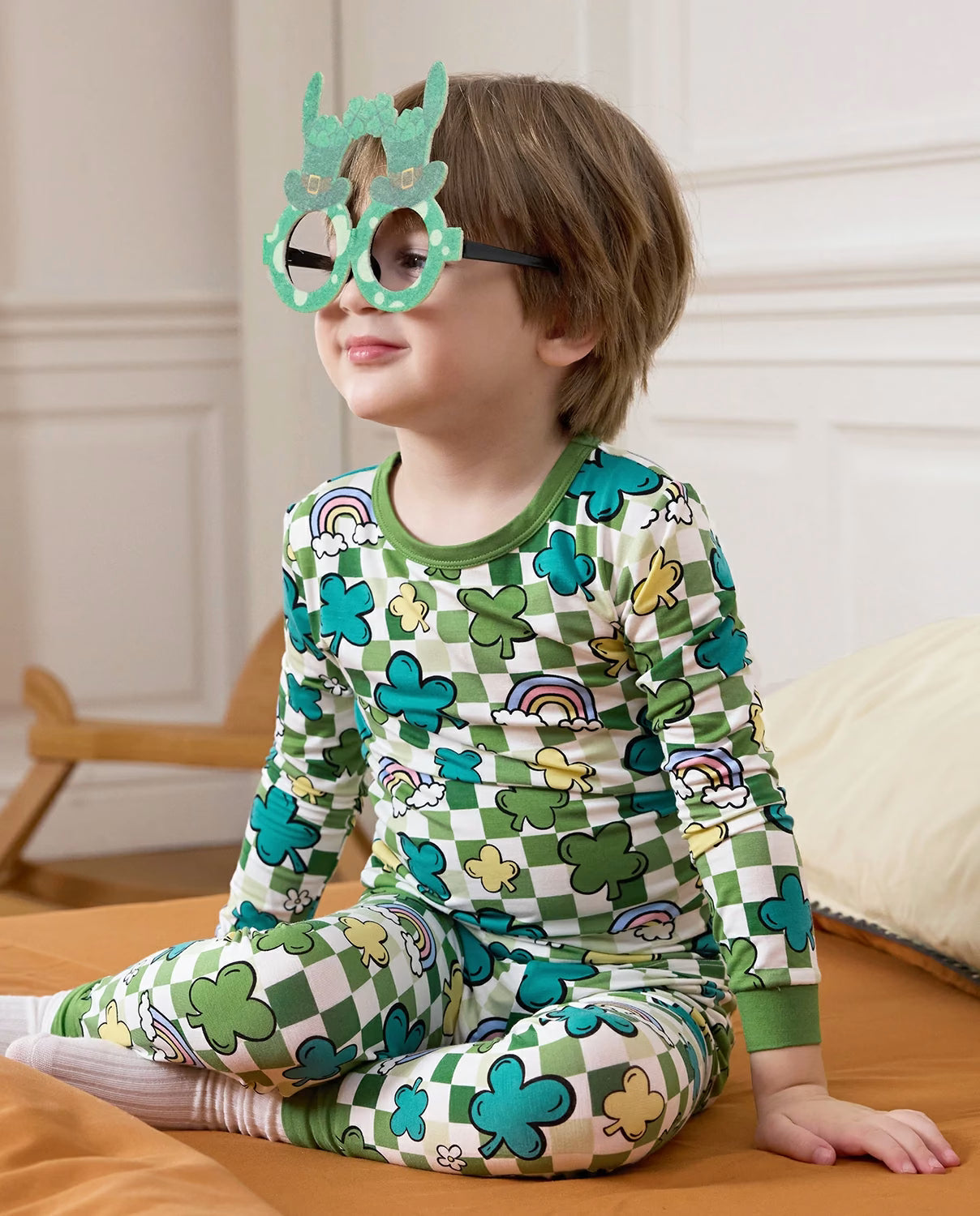 Lucky Little One Long Two-Piece Pajama Set, lucky little one bamboo two piece pjs lifestyle 1