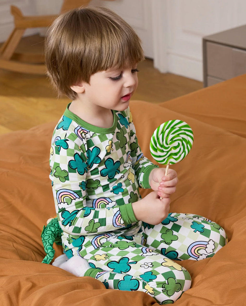 Lucky Little One Long Two-Piece Pajama Set, lucky little one bamboo two piece pjs lifestyle 4