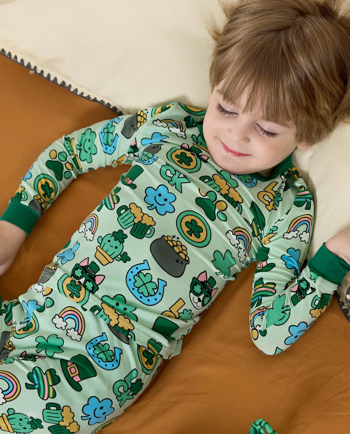 Lucky You! Long Two-Piece Pajama Set, lucky you bamboo two piece pjs lifestyle 1