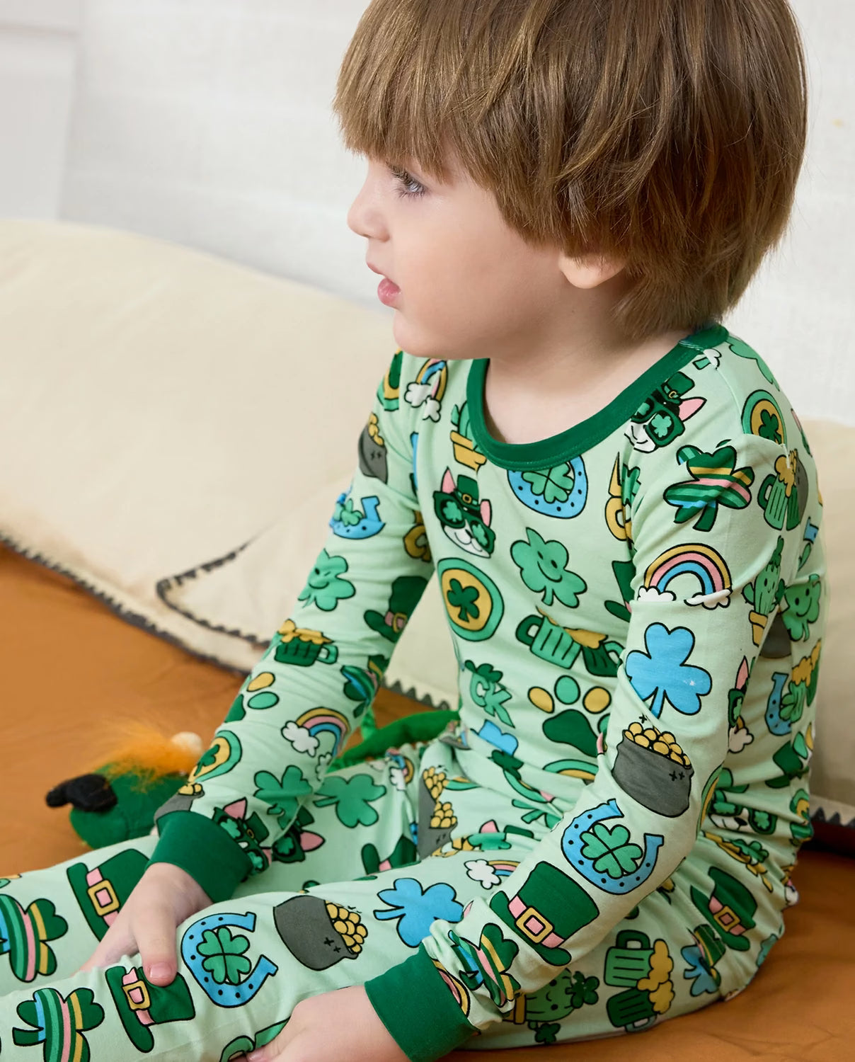 Lucky You! Long Two-Piece Pajama Set, lucky you bamboo two piece pjs lifestyle 6