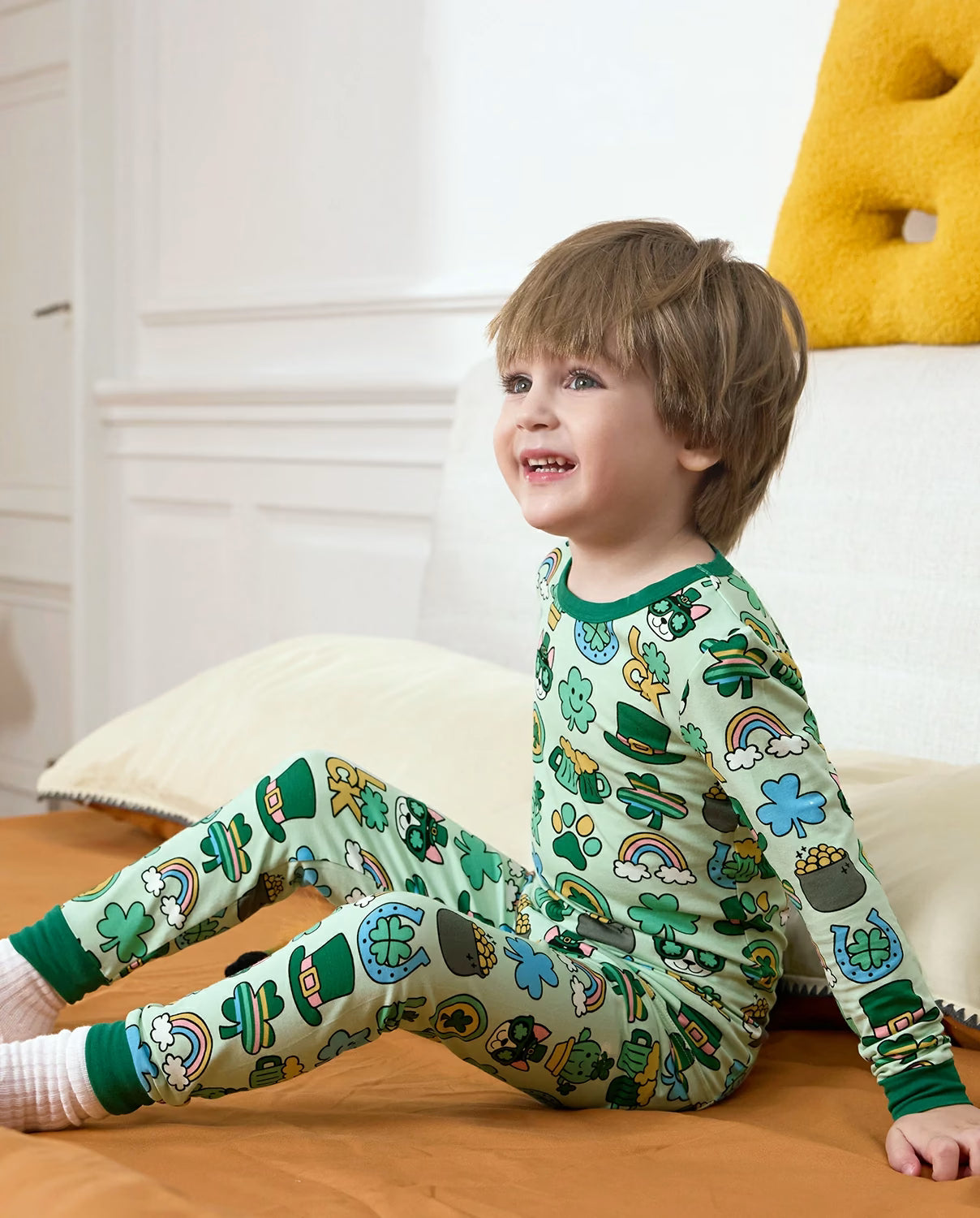 Lucky You! Long Two-Piece Pajama Set, lucky you bamboo two piece pjs lifestyle 8