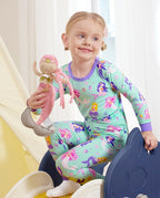Mermaid Melody Long Two-Piece Pajama Set, mermaid melody bamboo two piece pjs lifestyle 8