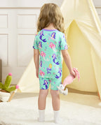 Mermaid Parade Short Two-Piece Pajama Set, mermaid parade bamboo short two piece pjs lifestyle 03