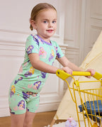 Mermaid World Short Two-Piece Pajama Set, mermaid world bamboo short two piece pjs lifestyle 05