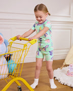 Mermaid World Short Two-Piece Pajama Set, mermaid world bamboo short two piece pjs lifestyle 08