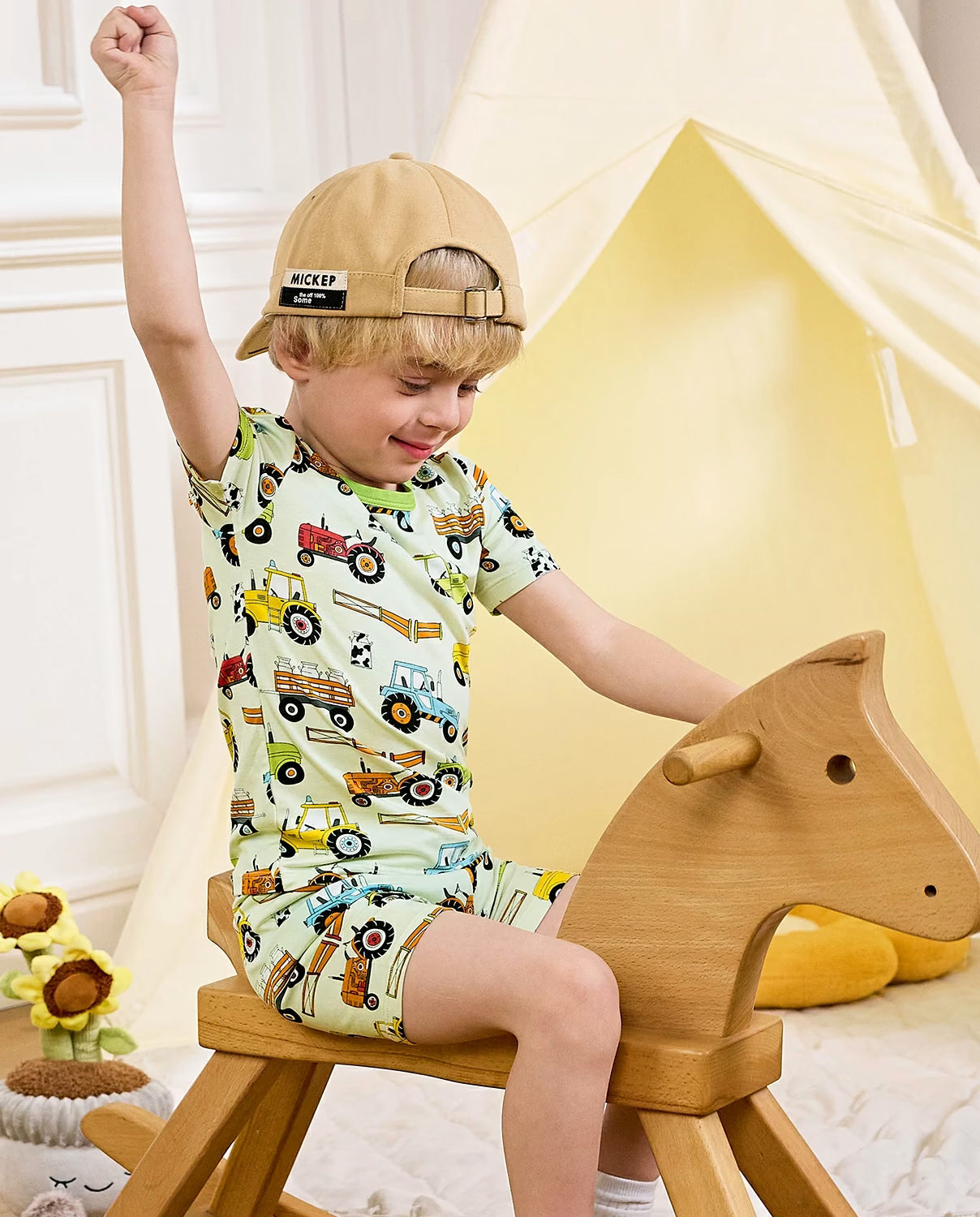 Milk Jug Movers Short Two-Piece Pajama Set, milk jug movers bamboo short two piece pjs lifestyle 01