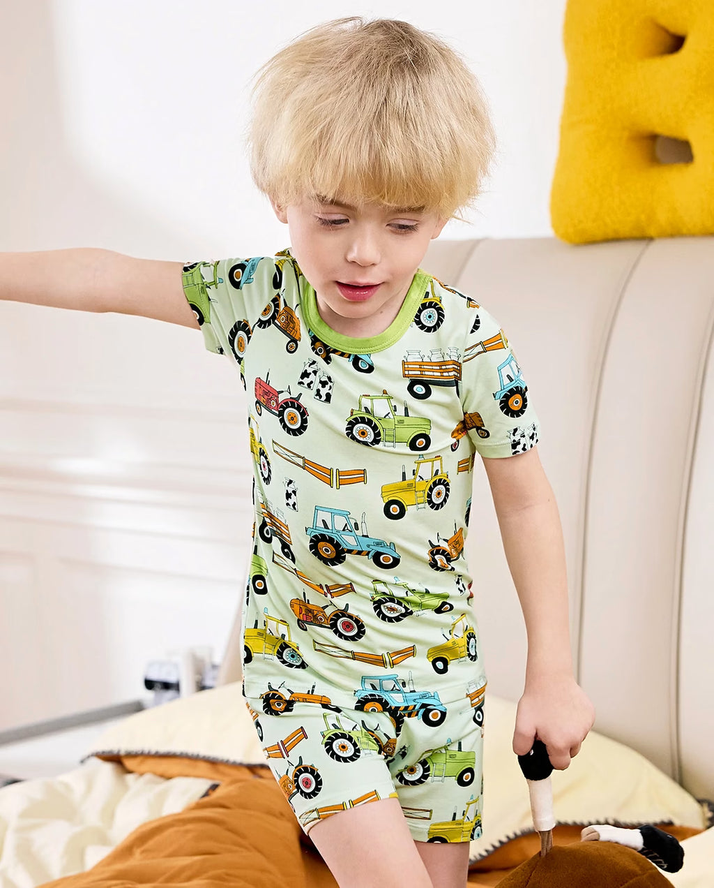 Milk Jug Movers Short Two-Piece Pajama Set, milk jug movers bamboo short two piece pjs lifestyle 12