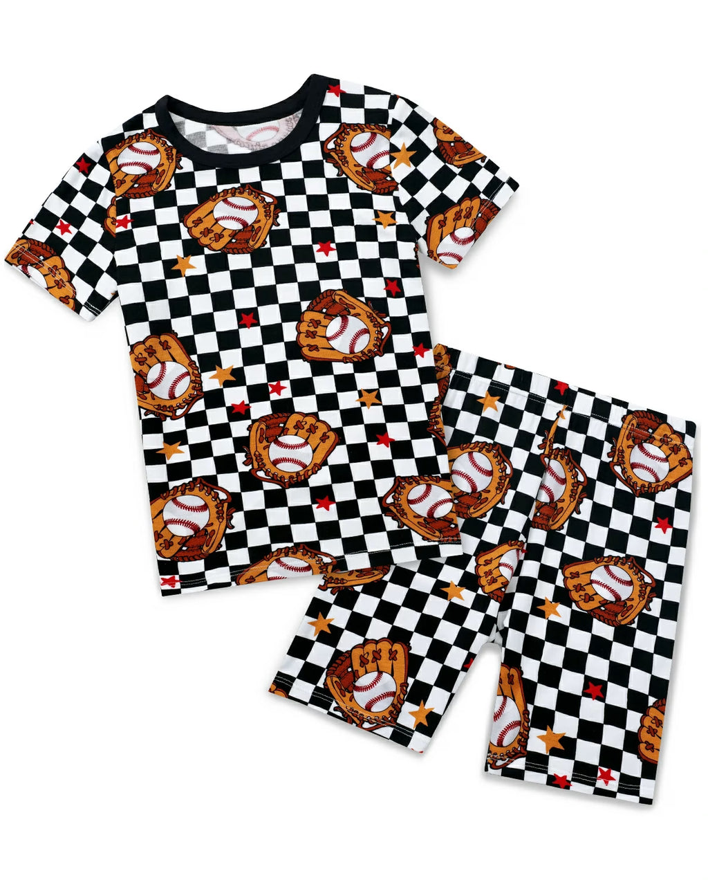 Mini Catcher Short Two-Piece Pajama Set, mini catcher short two piece pajama set main