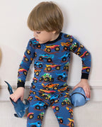 Monster Drive Long Two-Piece Pajama Set, monster drive club bamboo two piece pjs lifestyle 4