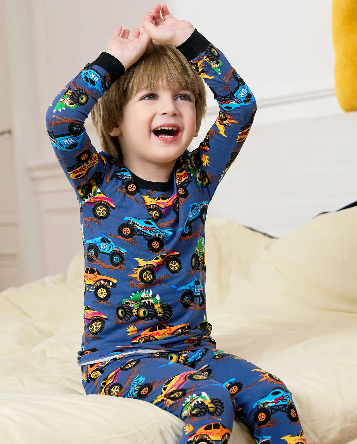 Monster Drive Long Two-Piece Pajama Set, monster drive club bamboo two piece pjs lifestyle 6