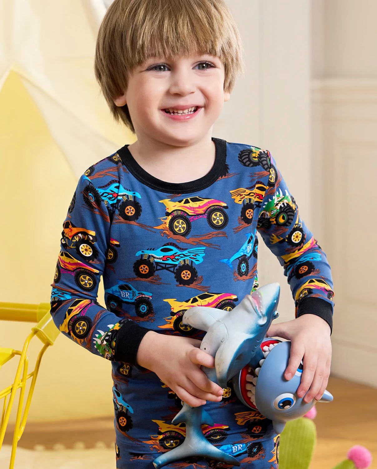 Monster Drive Long Two-Piece Pajama Set, monster drive club bamboo two piece pjs lifestyle 7