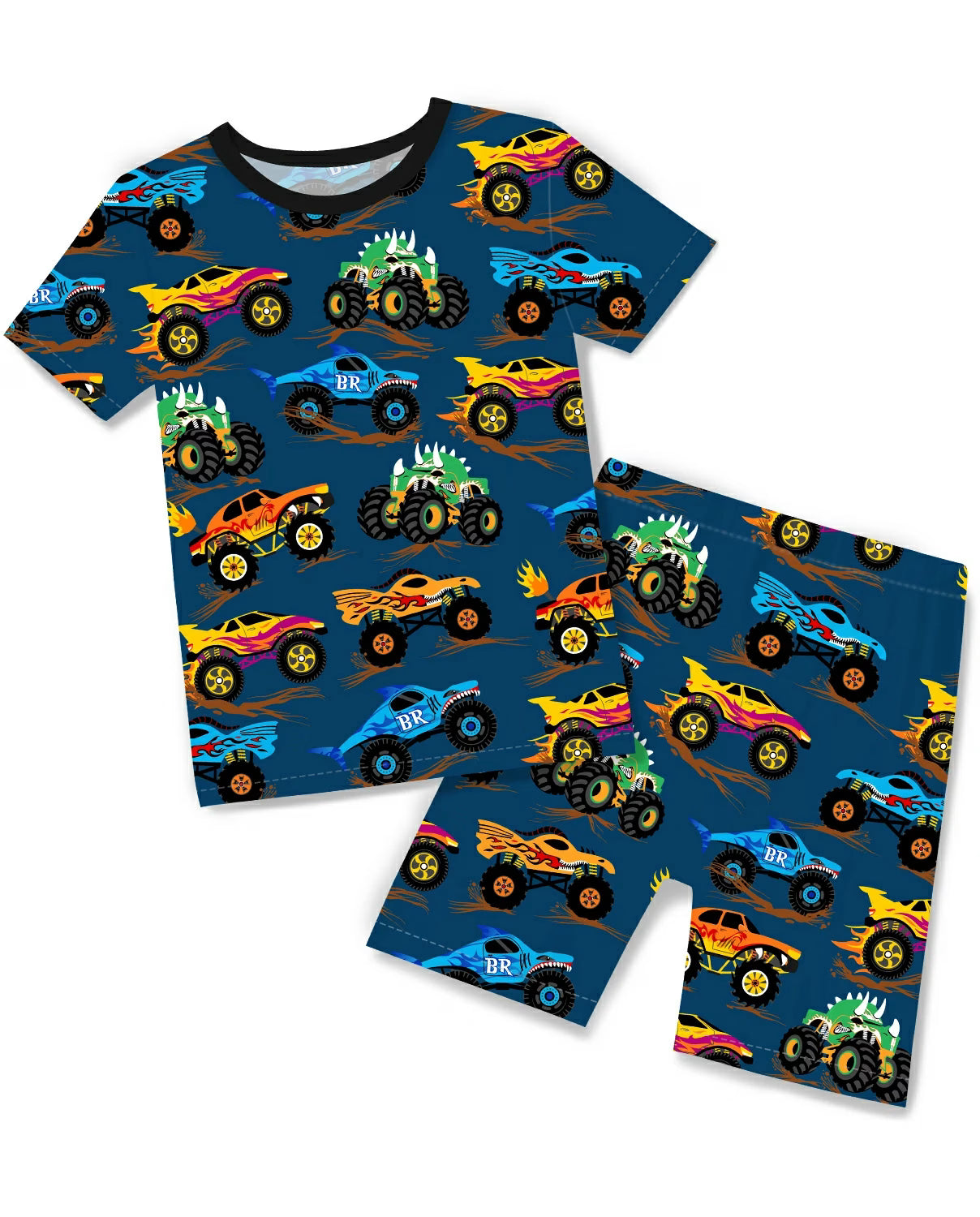 Monster Drive Short Two-Piece Pajama Set, monster drive short two piece pajama set main