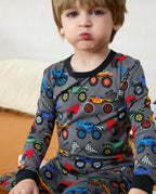 Monster Truck Long Two-Piece Pajama Set, monster truck club bamboo two piece pjs lifestyle 2
