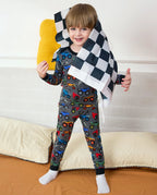Monster Truck Long Two-Piece Pajama Set, monster truck club bamboo two piece pjs lifestyle 6