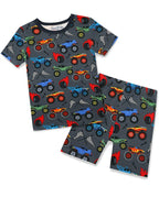Monster Truck Short Two-Piece Pajama Set, monster truck short two piece pajama set main
