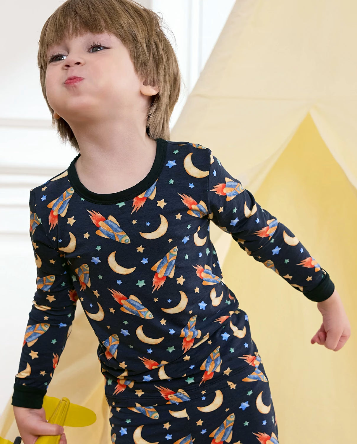 Moonlit Voyage Long Two-Piece Pajama Set, moonlit voyage bamboo long two piece pjs lifestyle 04