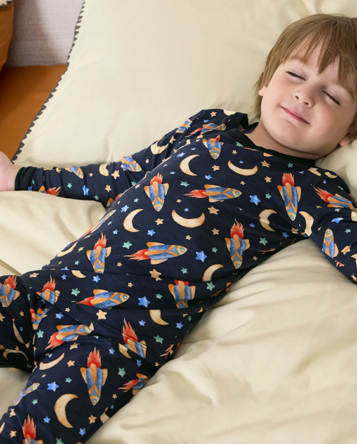 Moonlit Voyage Long Two-Piece Pajama Set, moonlit voyage bamboo long two piece pjs lifestyle 05