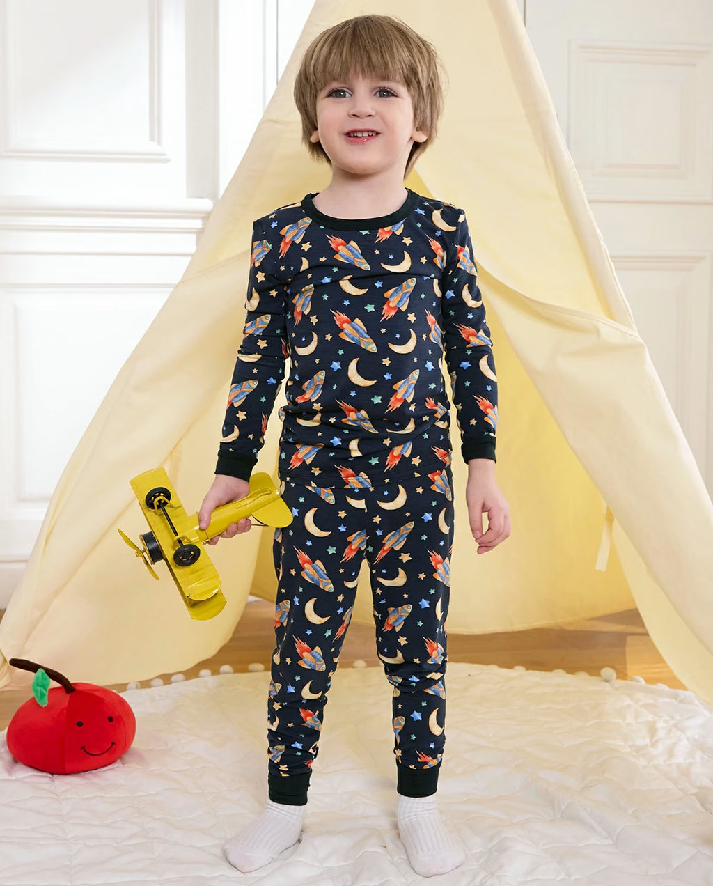 Moonlit Voyage Long Two-Piece Pajama Set, moonlit voyage bamboo long two piece pjs lifestyle 09