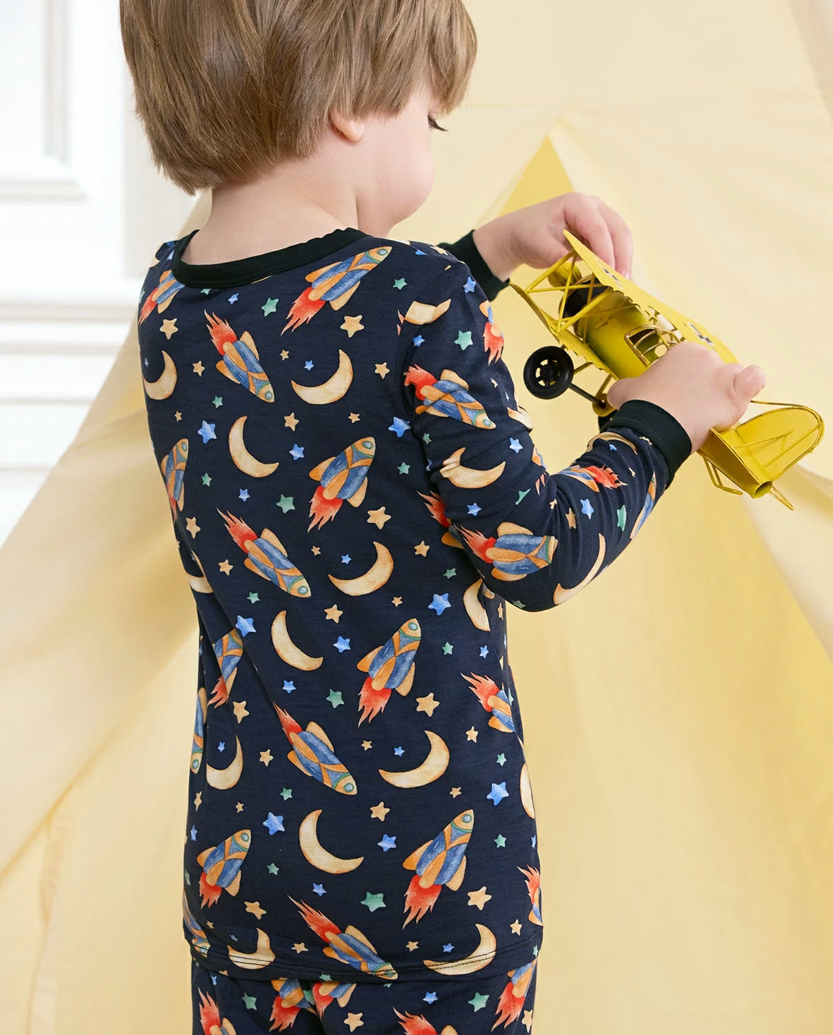 Moonlit Voyage Long Two-Piece Pajama Set, moonlit voyage bamboo long two piece pjs lifestyle 11
