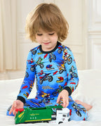 Moto Rider Long Two-Piece Pajama Set, moto rider bamboo long two piece pjs lifestyle 08