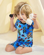 Moto Rider Short Two-Piece Pajama Set, moto rider bamboo short two piece pjs lifestyle 09