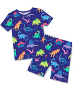Neo Dino Short Two-Piece Pajama Set, neo dino bamboo short two piece pajama set main