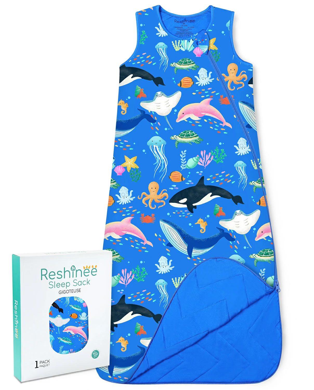 Ocean Friends Bamboo Baby Sleep Sack, ocean friends bamboo baby sleep sack main