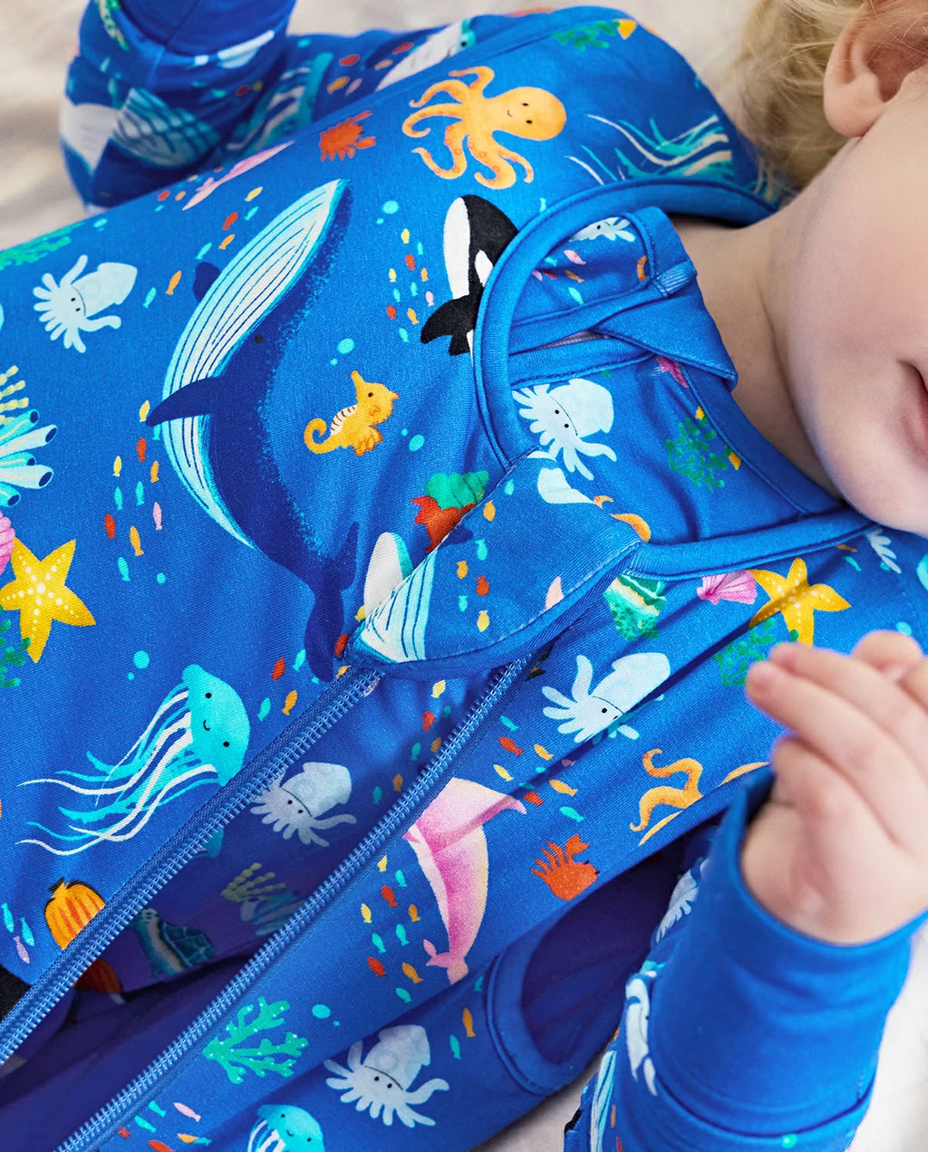 Ocean Friends Bamboo Baby Sleep Sack, ocean friends bamboo baby sleep sack zipper guard 06