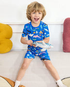 Ocean Friends Short Two-Piece Pajama Set, ocean friends bamboo short two piece pjs lifestyle 04