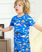 Ocean Friends Short Two-Piece Pajama Set, ocean friends bamboo short two piece pjs lifestyle 09