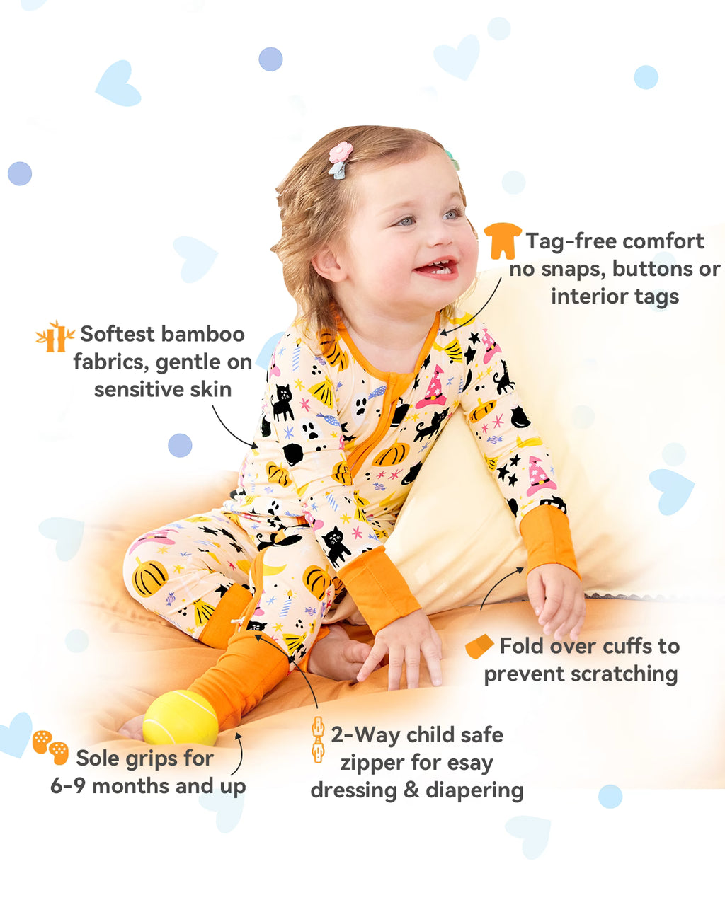 Orange Halloween Bamboo Zippy, orange halloween bamboo zippy feature callouts 07