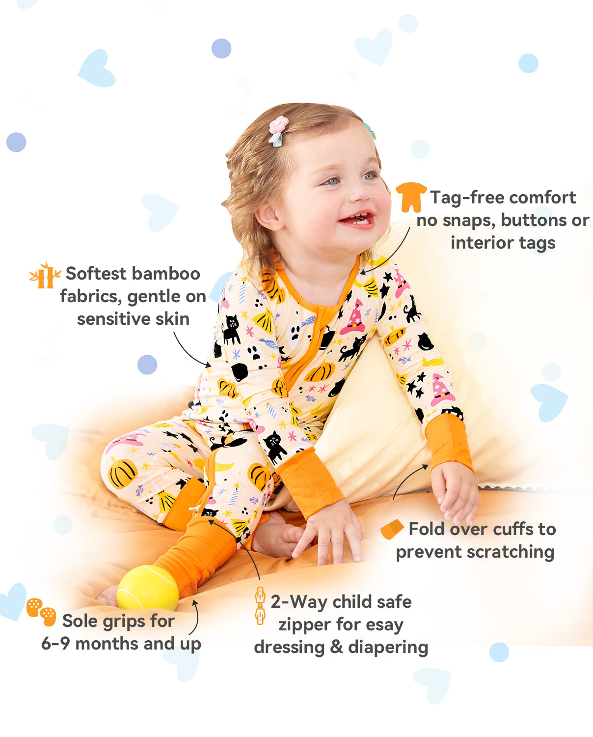 Orange Halloween Bamboo Zippy, orange halloween bamboo zippy feature callouts 07
